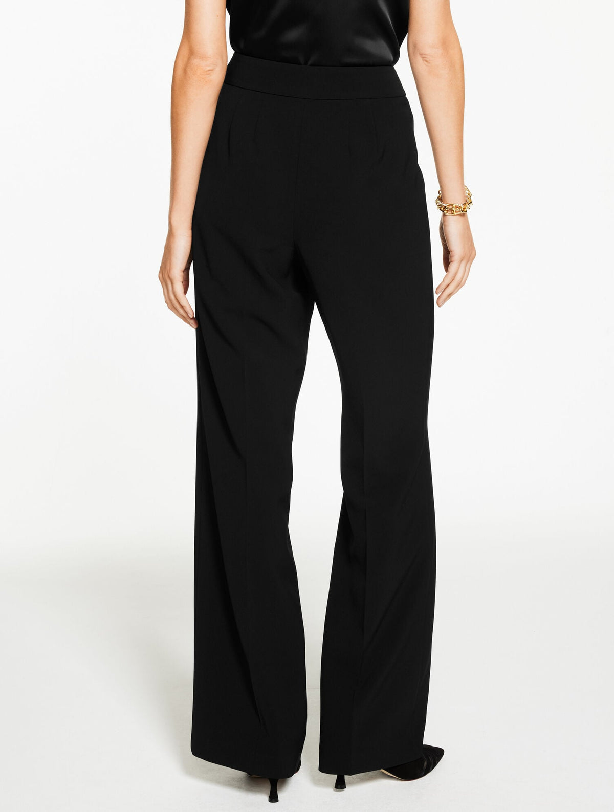 PLUS EXCLUSIVE WIDE LEG POLISHED CREPE PANTS | Talbots