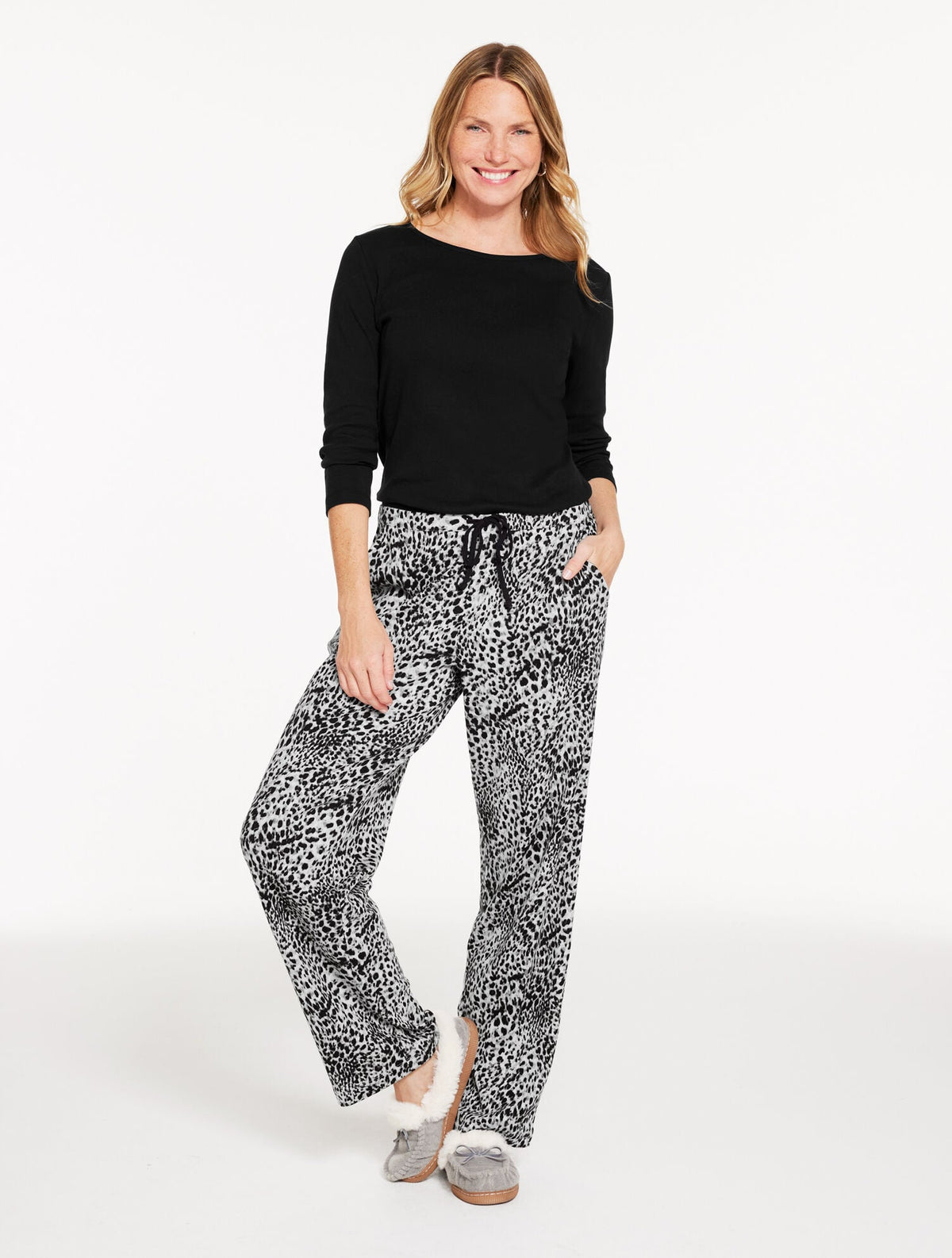 COTTON PAJAMA SET - SWIRLY ANIMAL | Talbots