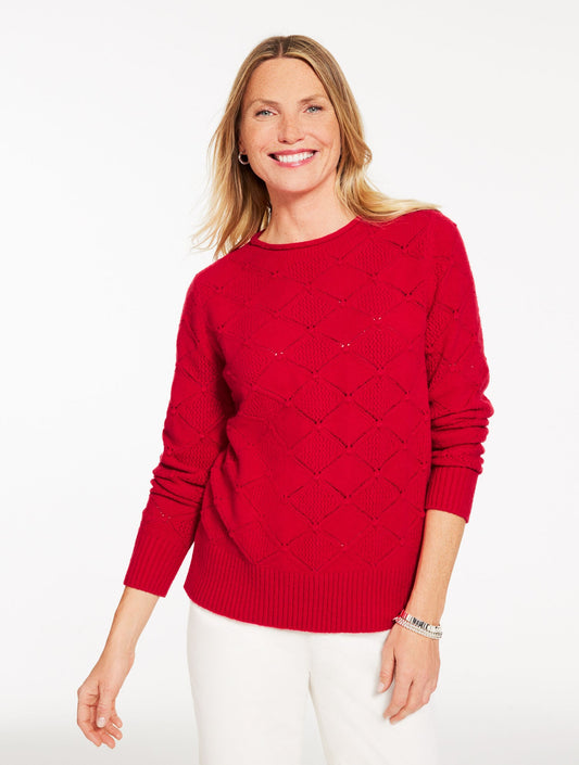 BOBBLE TEXTURE CREWNECK SWEATER | Talbots