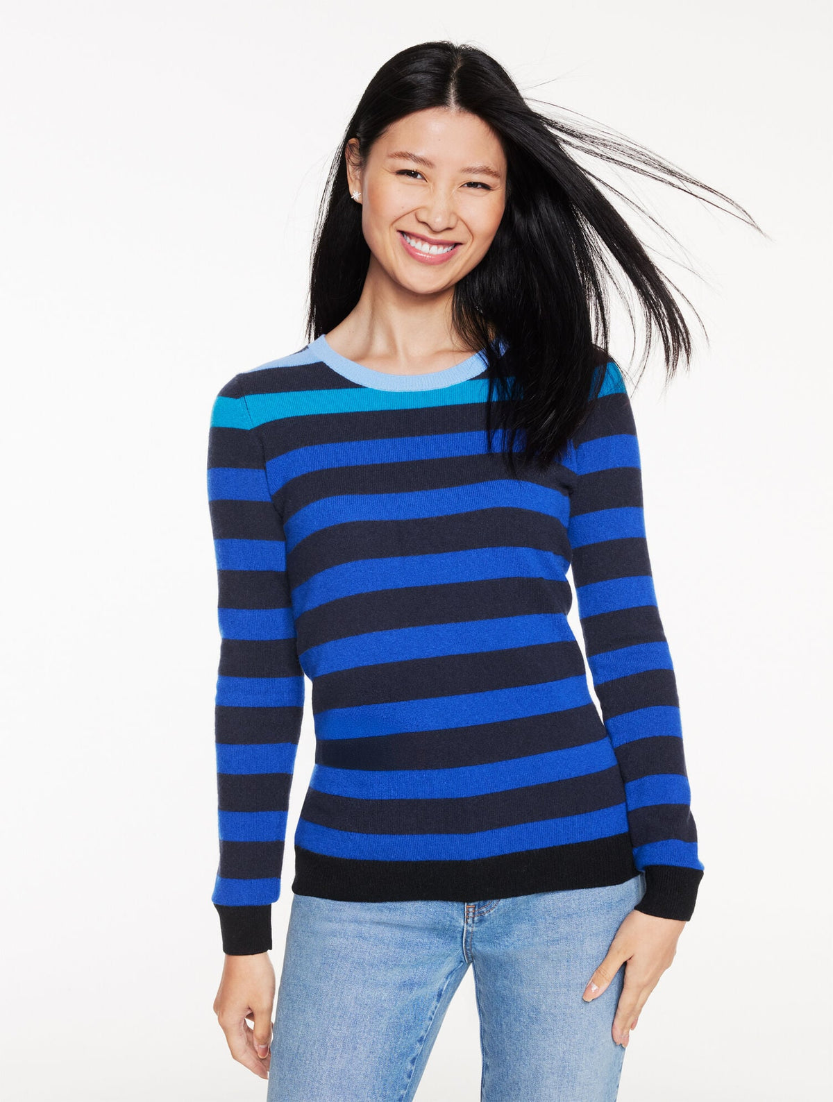 CASHMERE CREWNECK SWEATER - STRIPE | Talbots