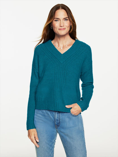 WOOL BLEND V-NECK SWEATER | Talbots