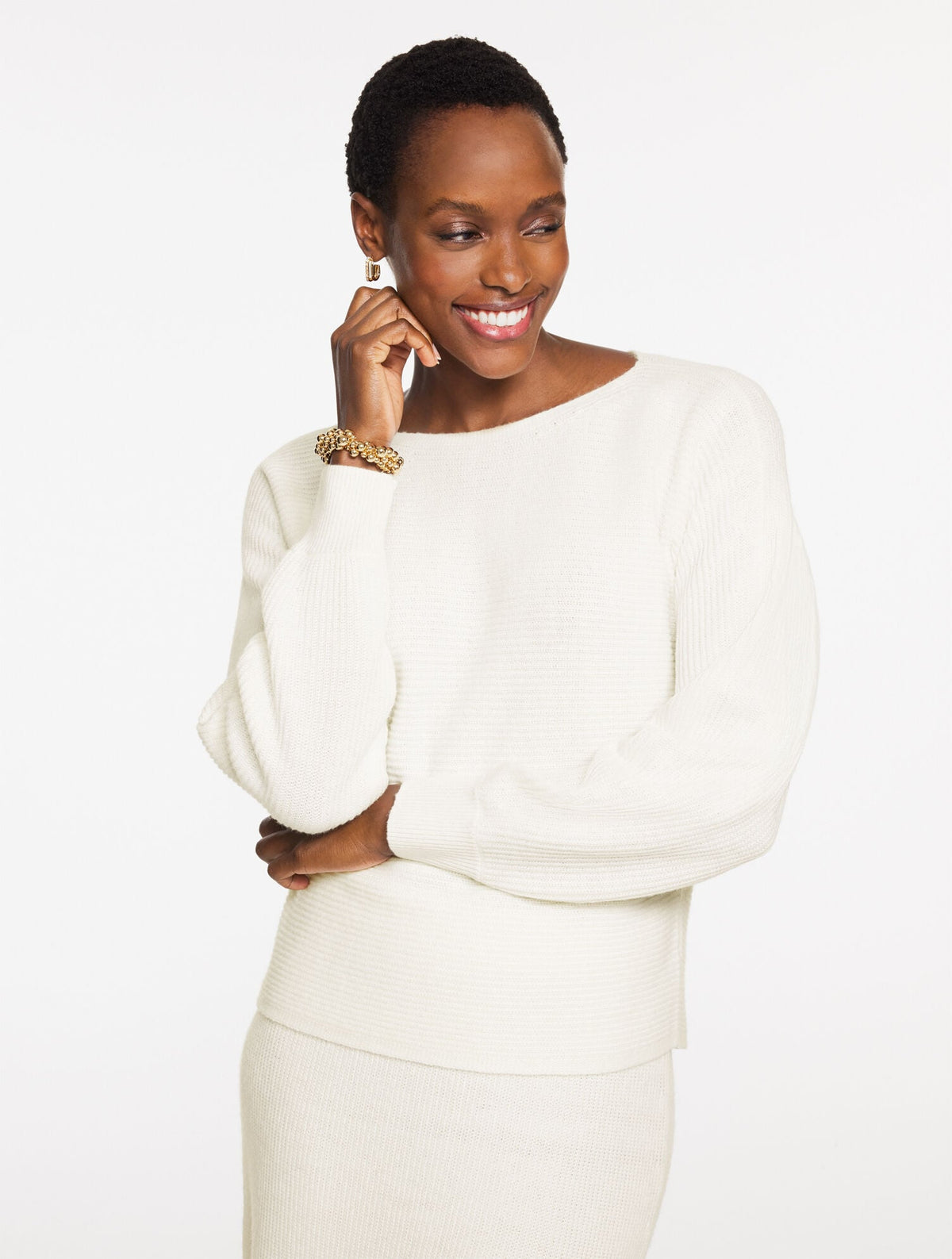 RIBBED DOLMAN SLEEVE SWEATER | Talbots