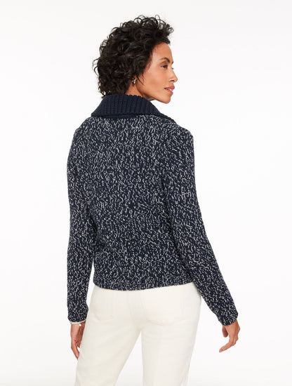 SWEATER JACKET - MARL STRIPE | Talbots