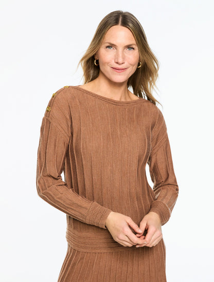 RADIATING RIB BOATNECK SWEATER | Talbots