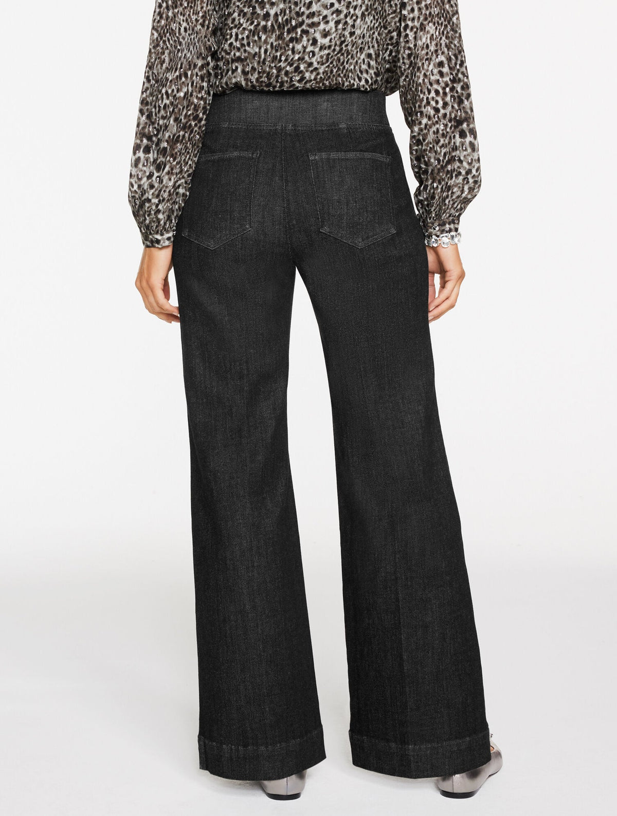 FLARE LEG PULL-ON TRAVEL JEANS - CRESCENT WASH | Talbots