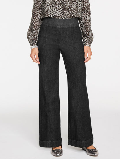 FLARE LEG PULL-ON TRAVEL JEANS - CRESCENT WASH | Talbots