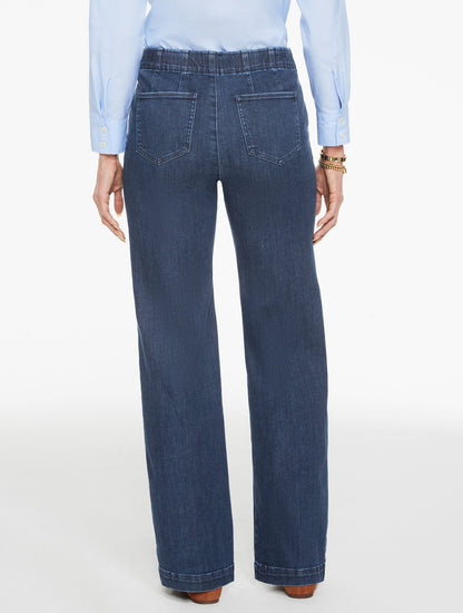 TROUSER PULL-ON TRAVEL JEANS - PIKE WASH | Talbots