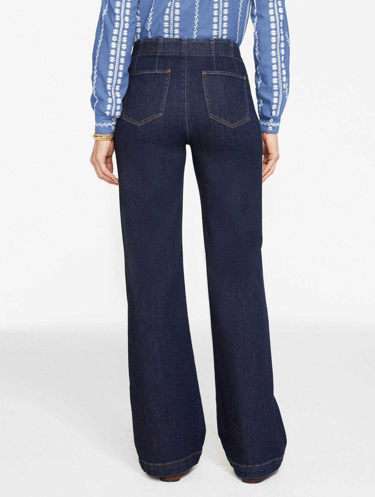 TROUSER PULL-ON TRAVEL JEANS - DEAUVILLE WASH | Talbots