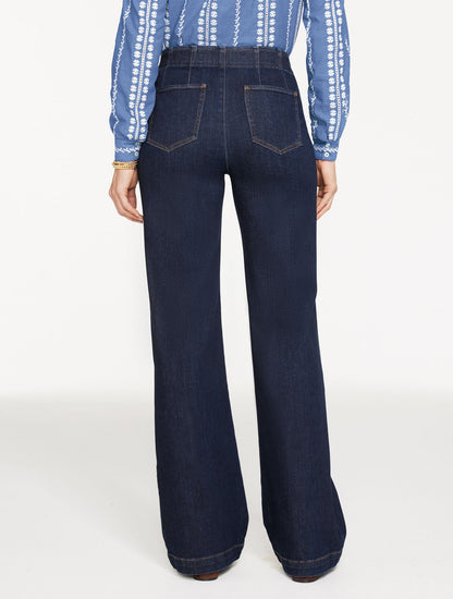 TROUSER PULL-ON TRAVEL JEANS - DEAUVILLE WASH | Talbots