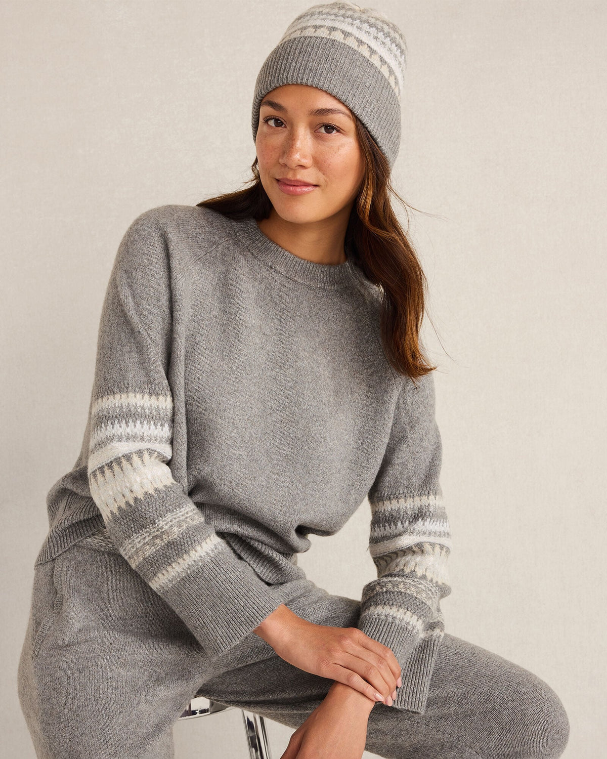 ORGANIC COTTON BLEND NOSTALGIC FAIR ISLE CREWNECK SWEATER | Talbots