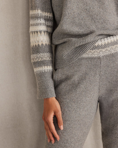 ORGANIC COTTON BLEND NOSTALGIC FAIR ISLE JOGGERS | Talbots