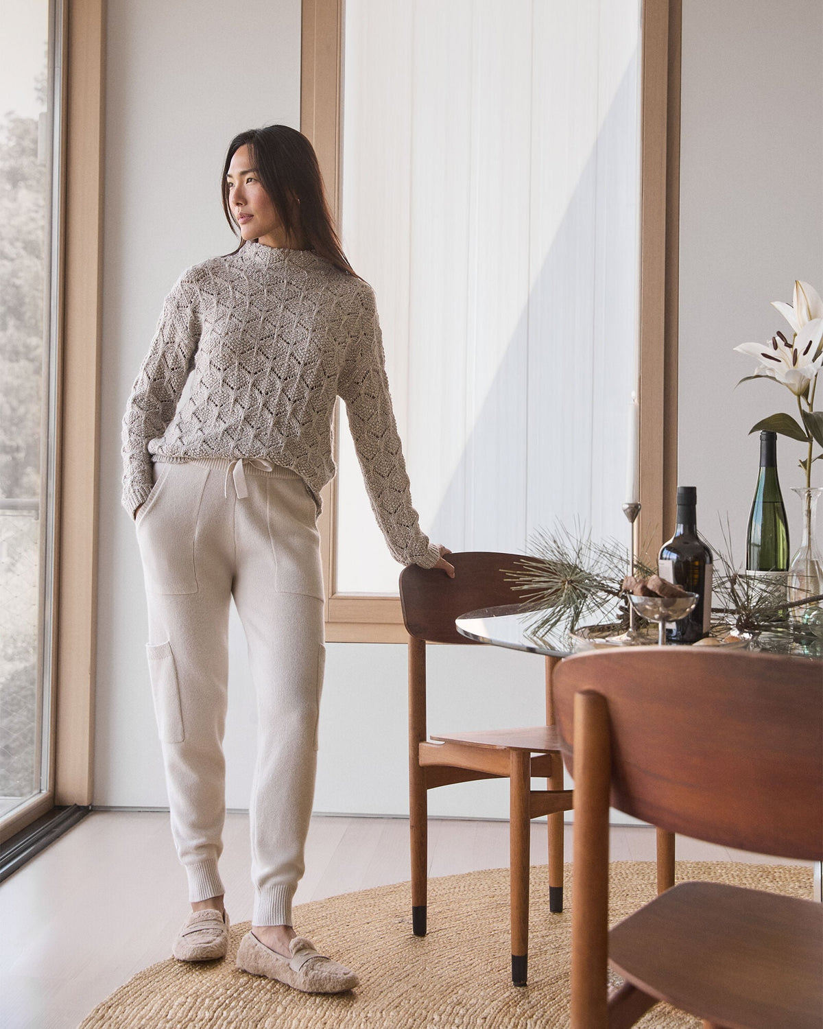 LUREX BLEND POINTELLE CREWNECK SWEATER | Talbots