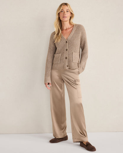 LUREX BLEND SHAKER STITCH CARDIGAN | Talbots