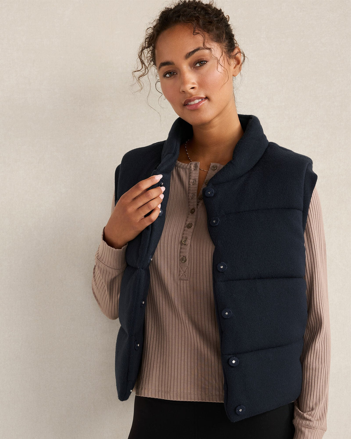 VISCOSE BLEND PUFFER VEST | Talbots