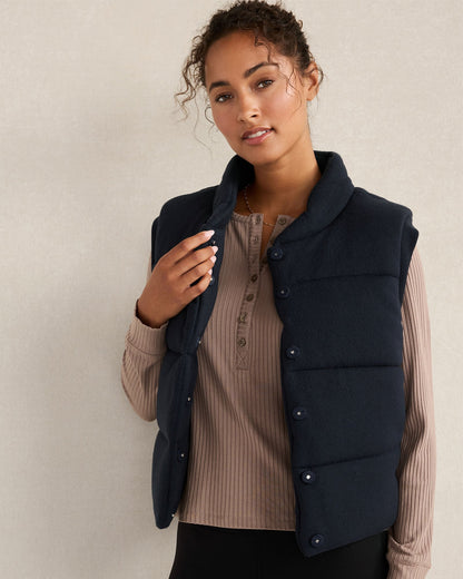 VISCOSE BLEND PUFFER VEST | Talbots