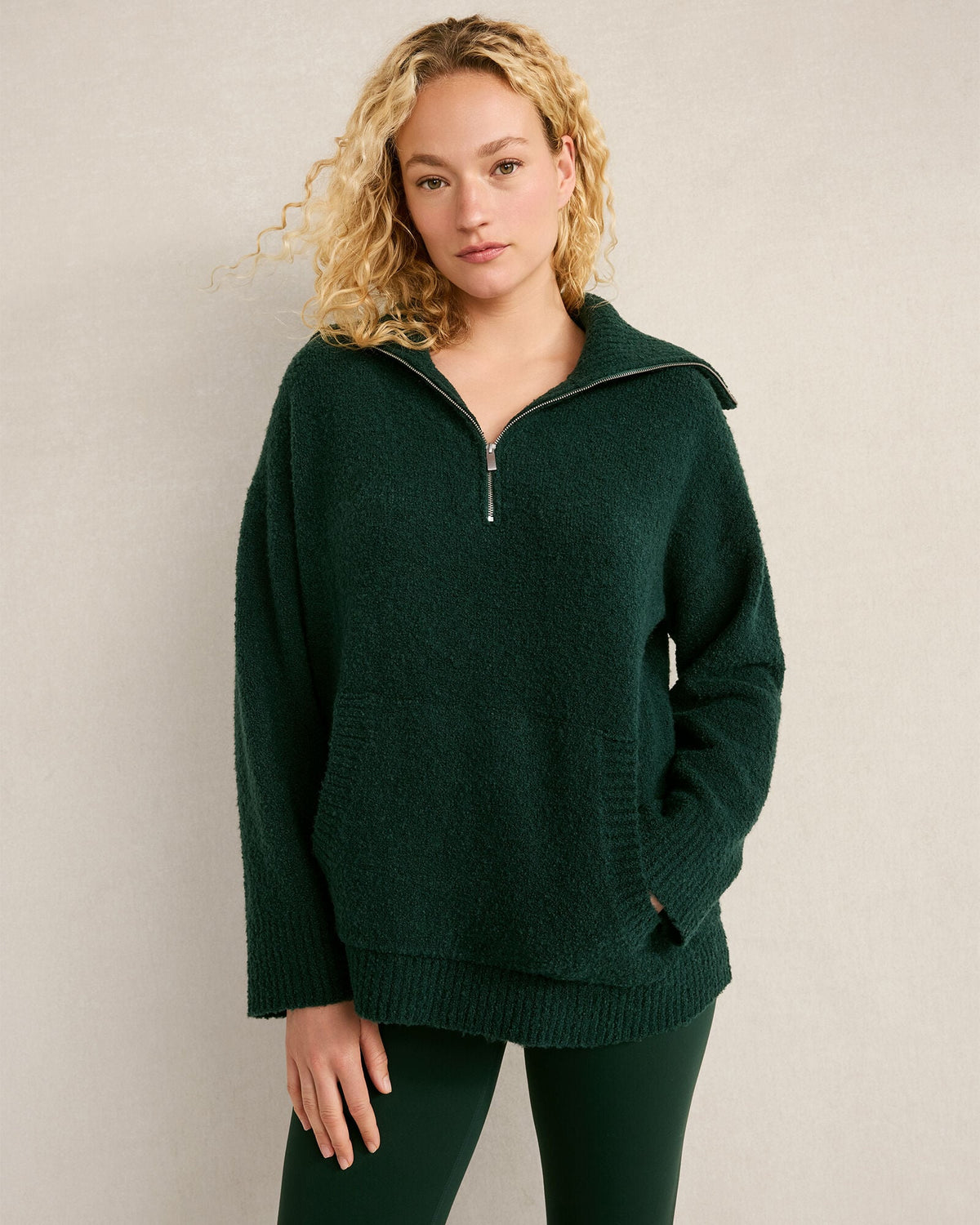 BOUCLE HALF-ZIP PULLOVER | Talbots