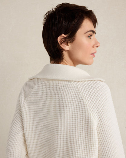 ORGANIC COTTON CASHMERE WAFFLE PULLOVER | Talbots