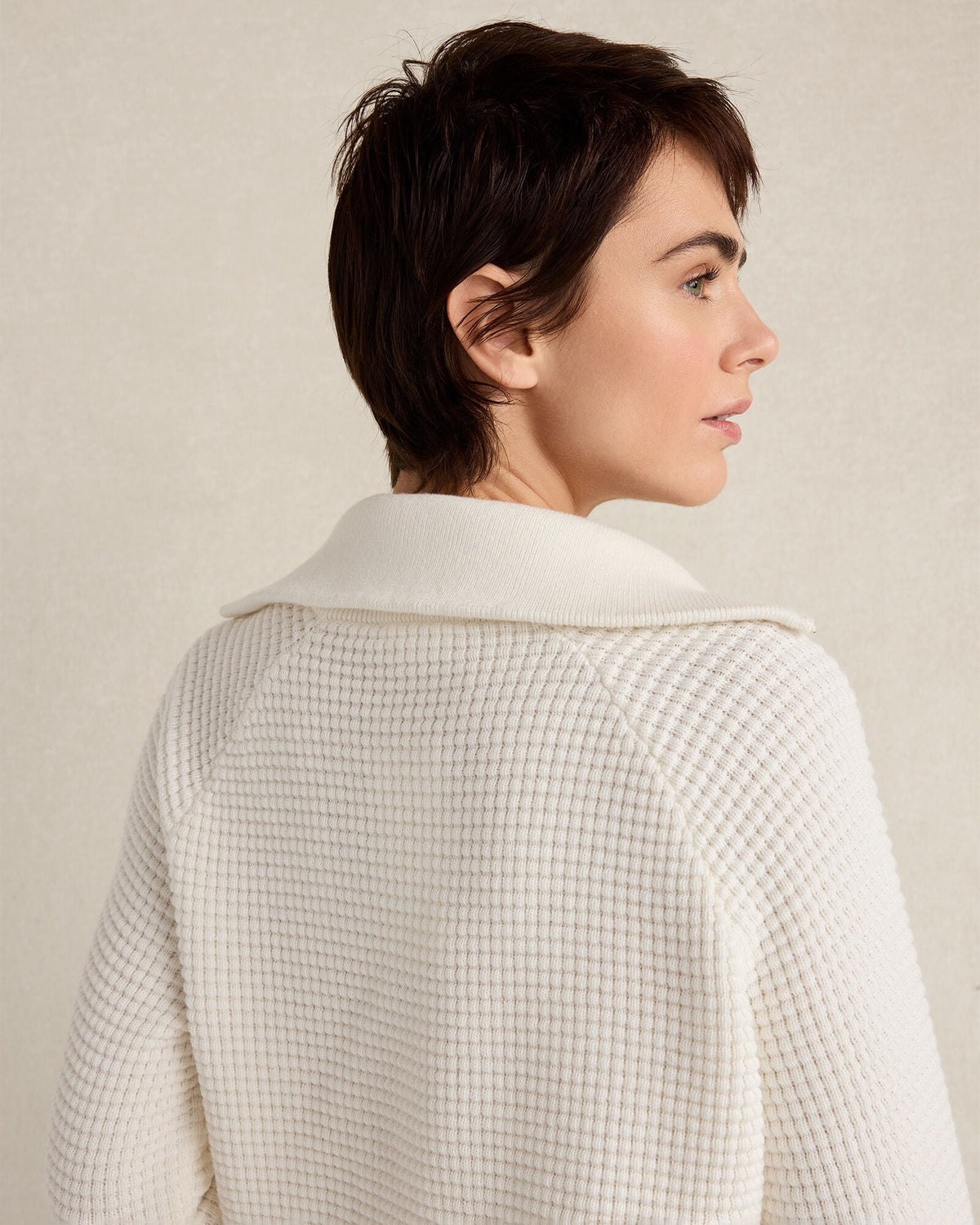 ORGANIC COTTON CASHMERE WAFFLE PULLOVER | Talbots