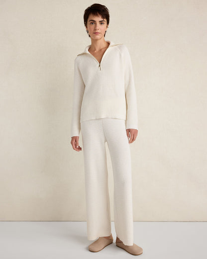 ORGANIC COTTON CASHMERE WAFFLE PULLOVER | Talbots