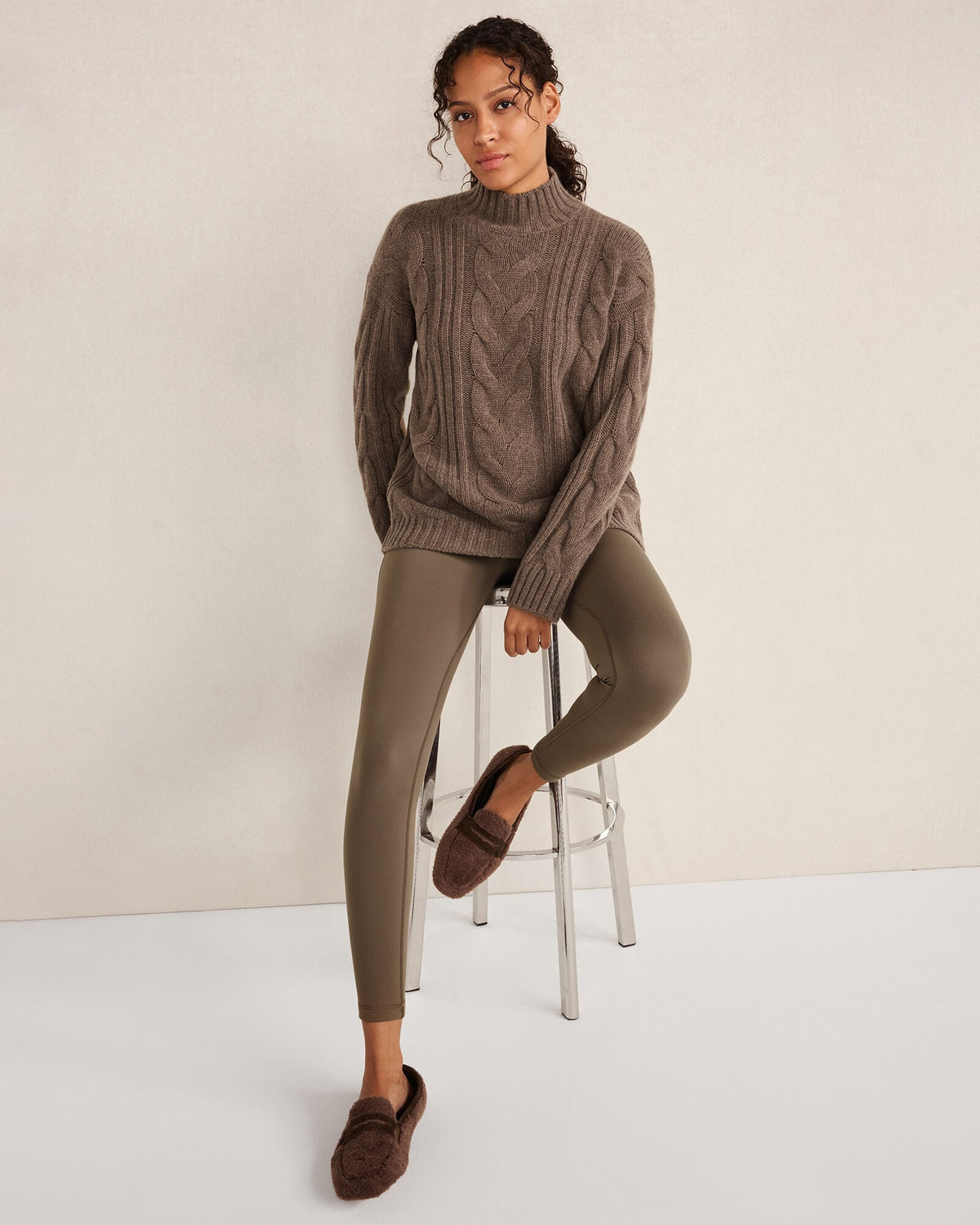 CASHMERE CABLE MOCKNECK SWEATER | Talbots