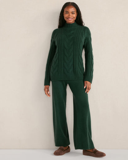 CASHMERE CABLE MOCKNECK SWEATER | Talbots