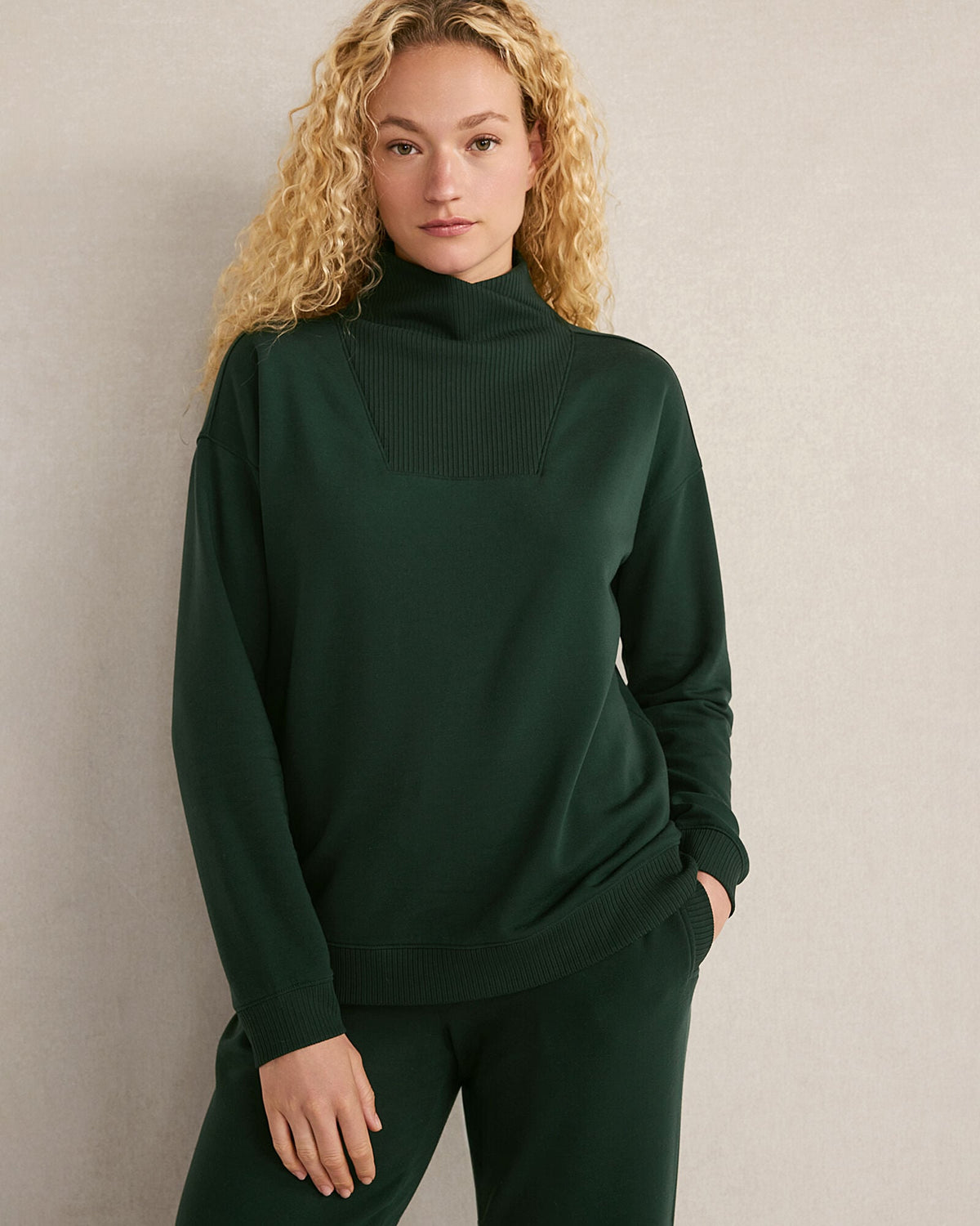 FLEECE CROSSOVER SWEATSHIRT | Talbots