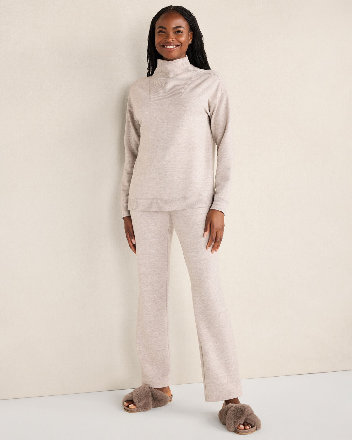 FLEECE STRAIGHT LEG PANTS | Talbots