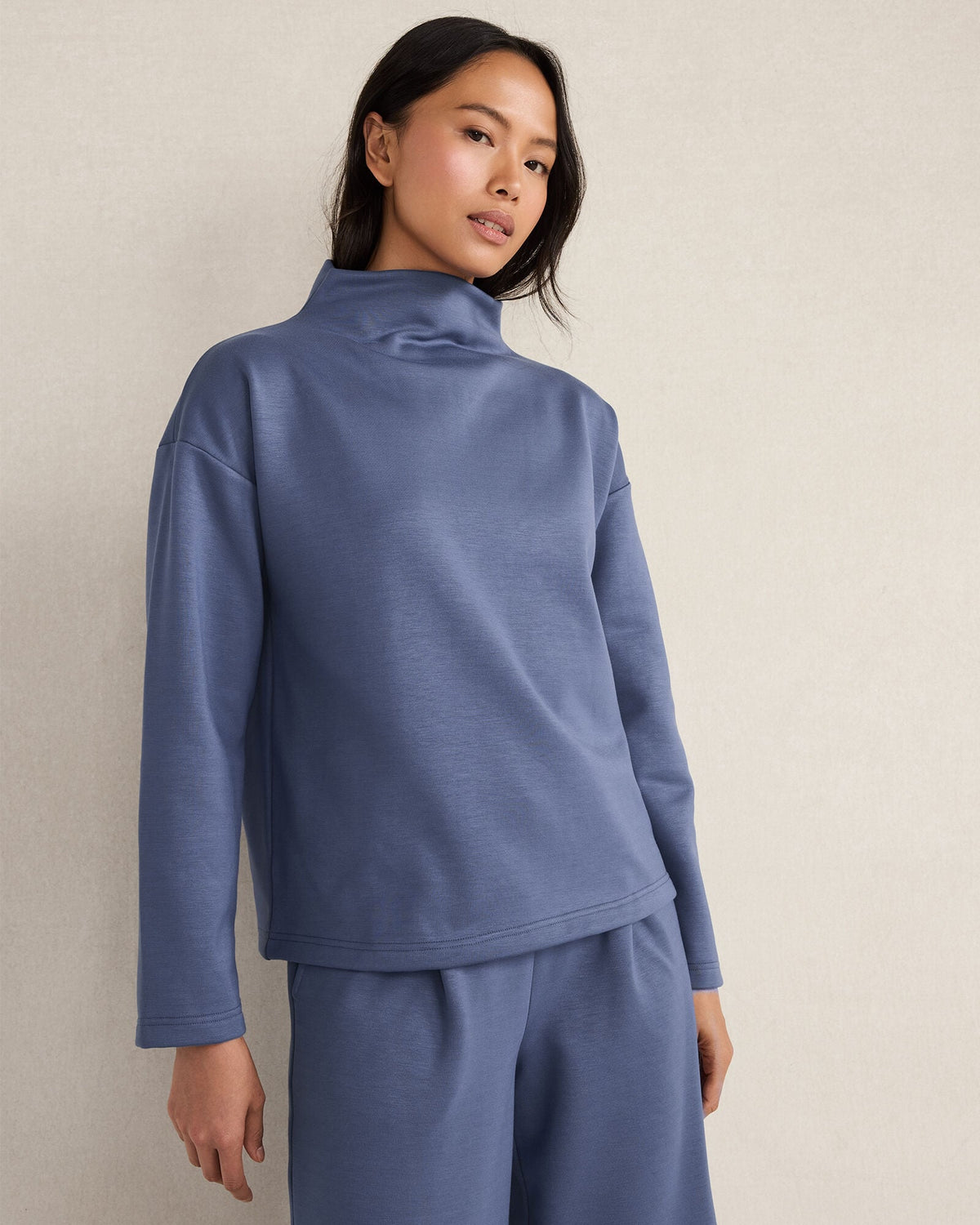 SOFT-BRUSHED FLEECE FUNNEL NECK PULLOVER | Talbots
