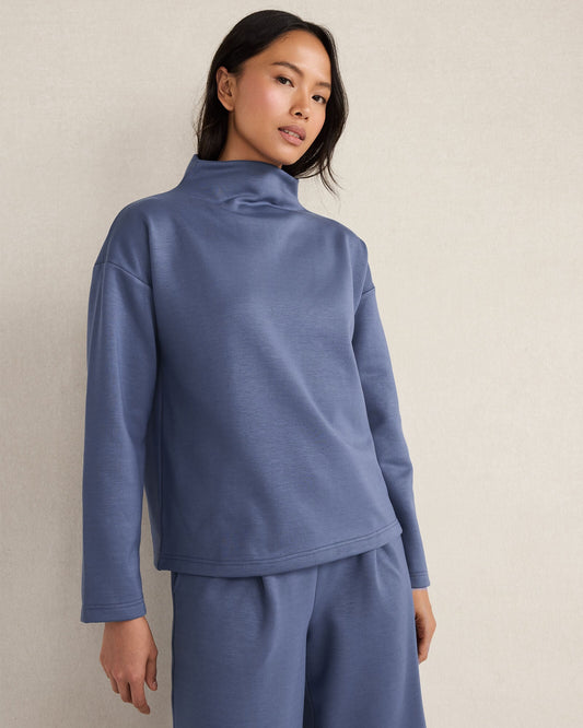 SOFT-BRUSHED FLEECE FUNNEL NECK PULLOVER | Talbots
