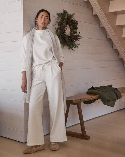 SOFT-BRUSHED FLEECE FUNNEL NECK PULLOVER | Talbots