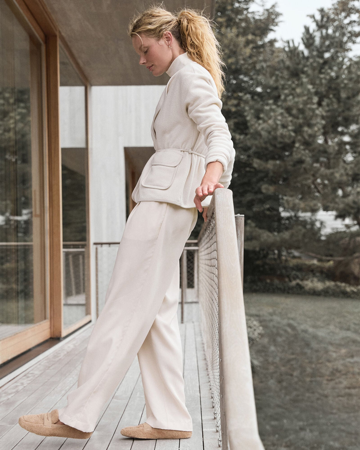 WASHED PLEATED STRAIGHT LEG PANTS | Talbots
