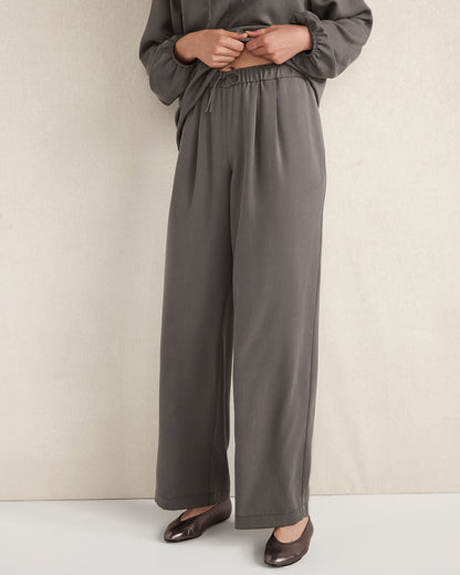 WASHED PLEATED STRAIGHT LEG PANTS | Talbots