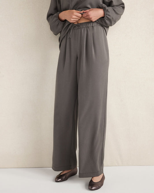 WASHED PLEATED STRAIGHT LEG PANTS | Talbots