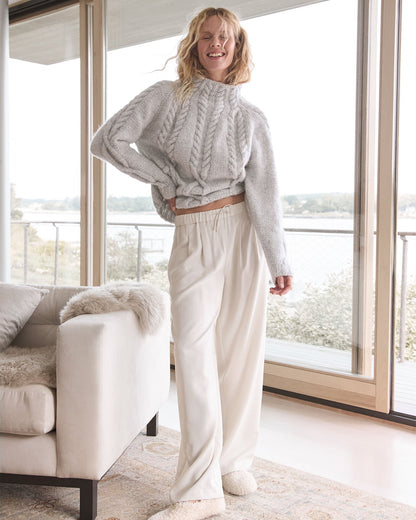 WASHED PLEATED STRAIGHT LEG PANTS | Talbots