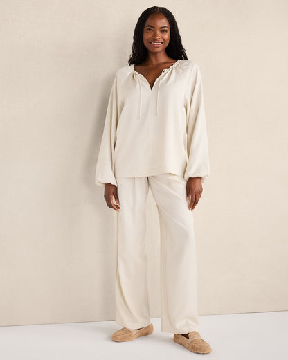 WASHED PLEATED STRAIGHT LEG PANTS | Talbots