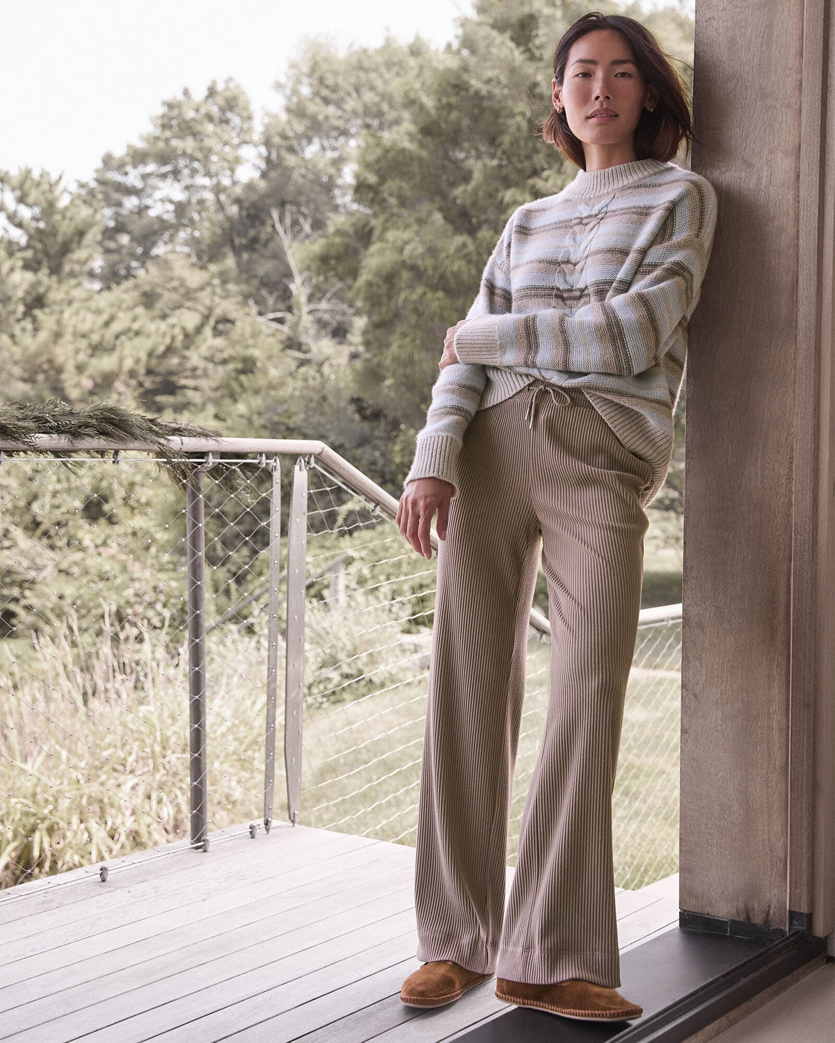 OTTOMAN RIB STRAIGHT LEG PANTS | Talbots