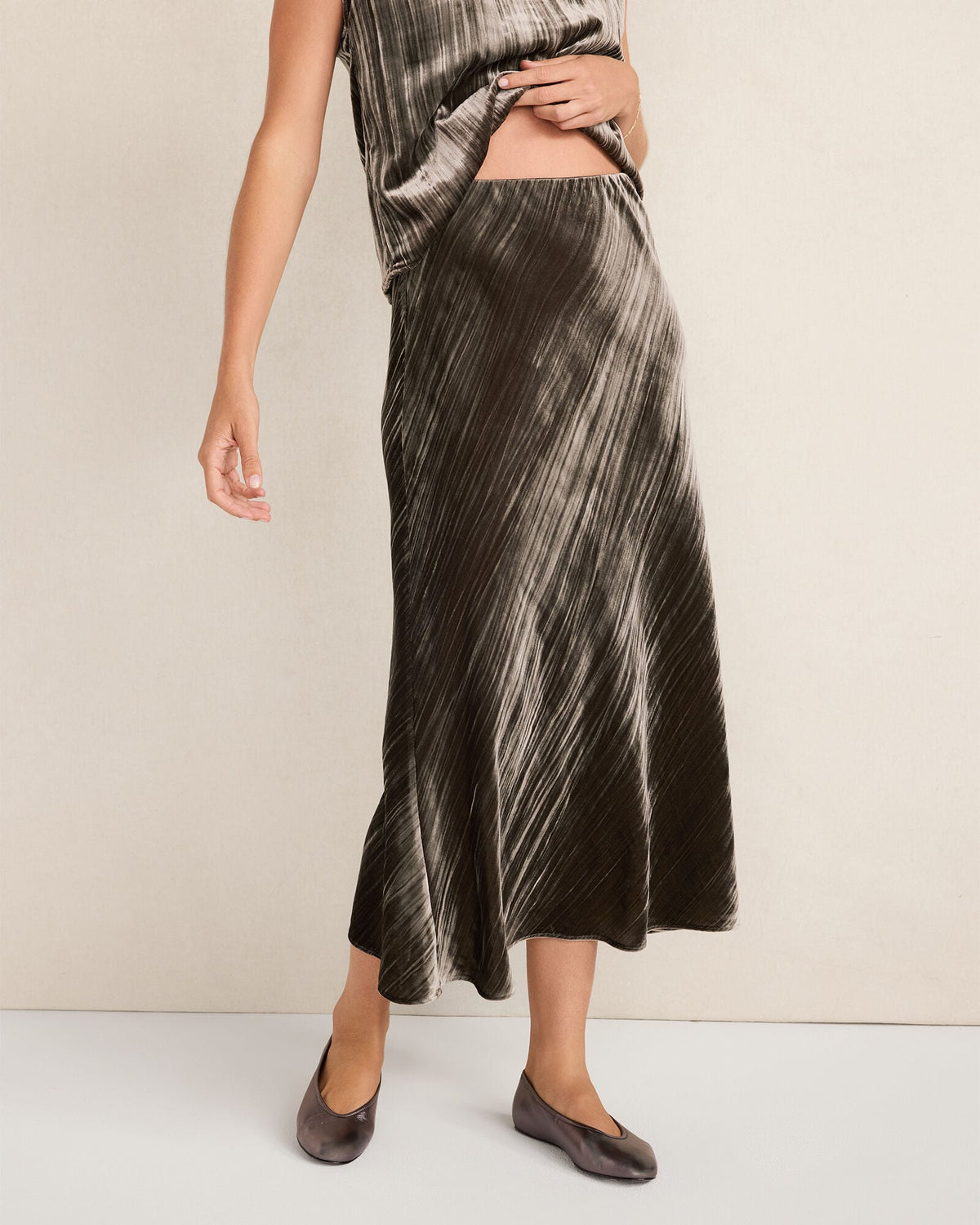 TEXTURED VELVET MAXI SKIRT | Talbots