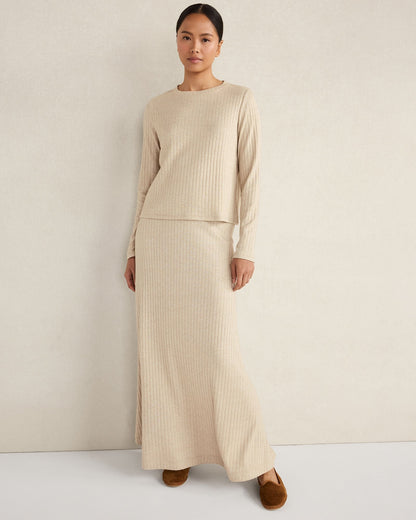 LUREX RIB KNIT MAXI SKIRT | Talbots