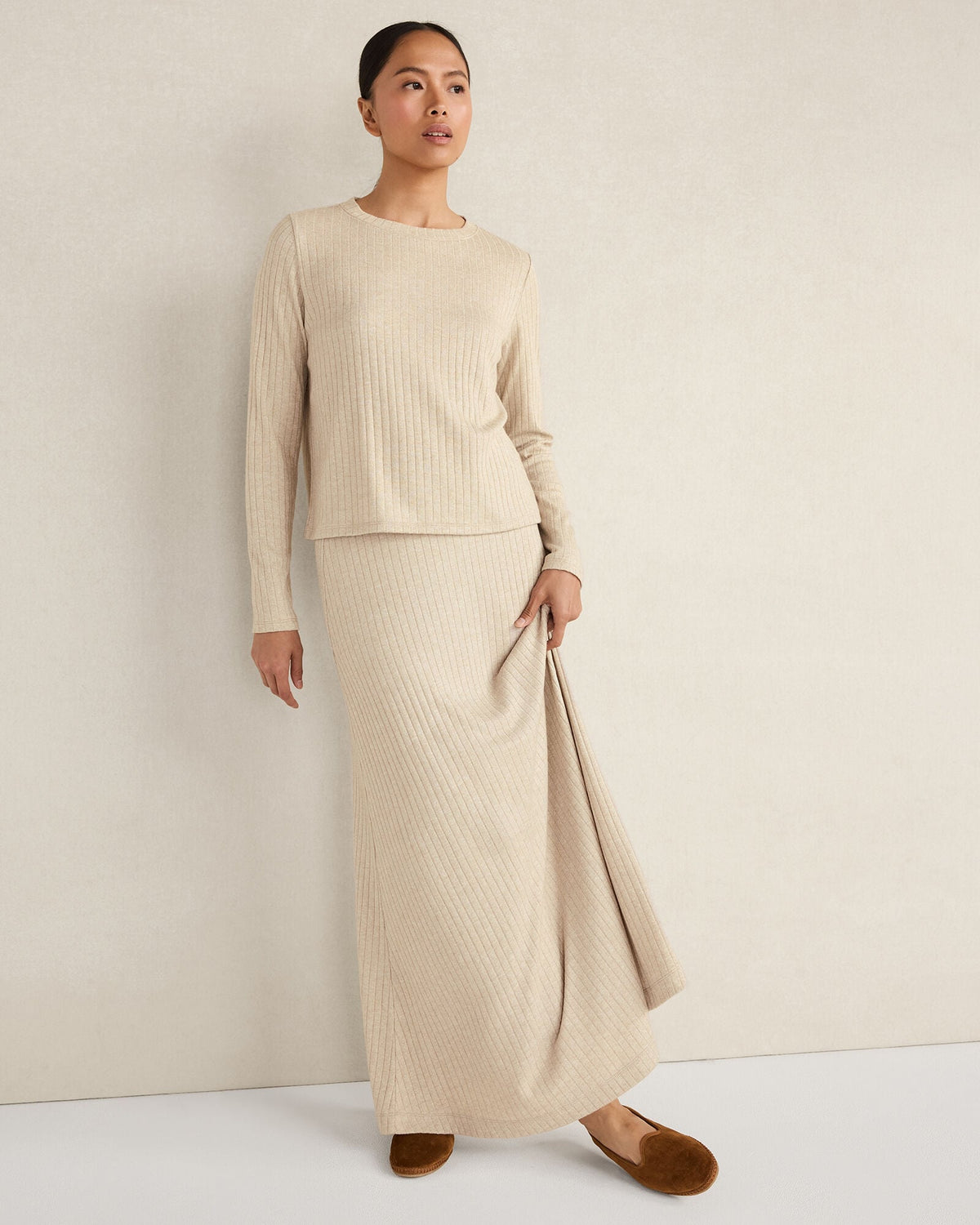 LUREX RIB KNIT MAXI SKIRT | Talbots