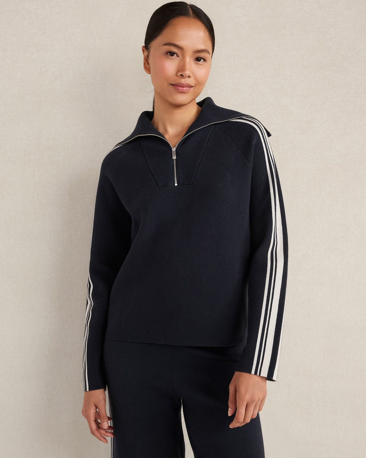 SPORTY STRIPE HALF-ZIP PULLOVER | Talbots