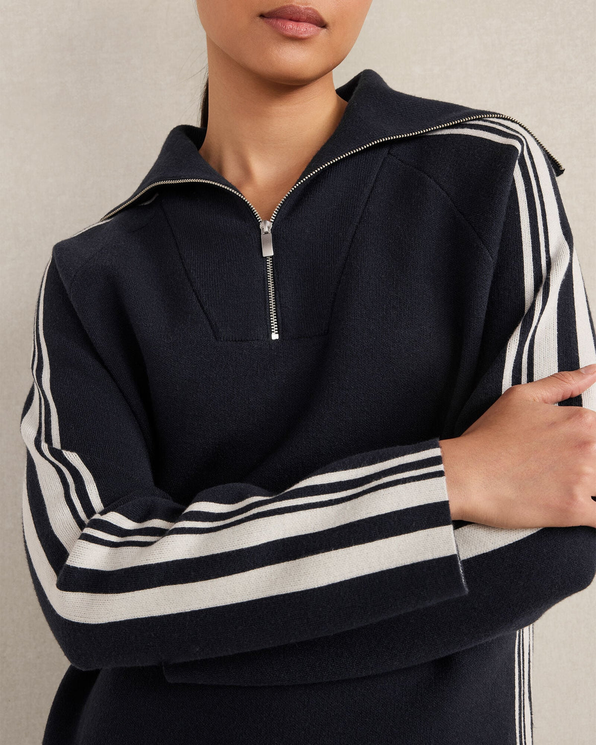 SPORTY STRIPE HALF-ZIP PULLOVER | Talbots