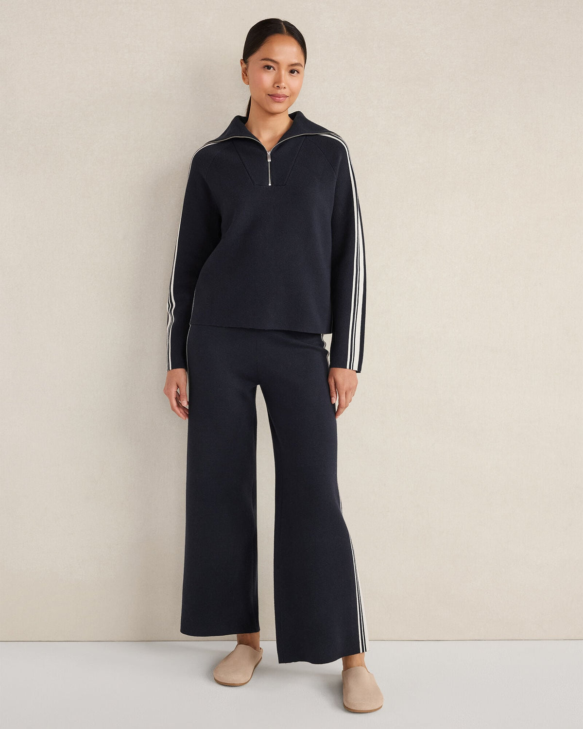 SPORTY STRIPE STRAIGHT LEG PANTS | Talbots