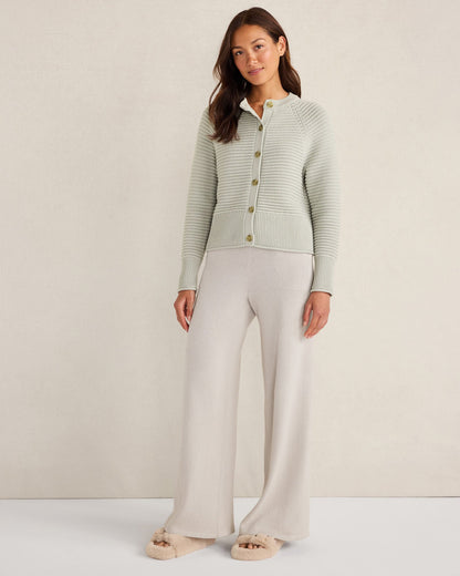 ORGANIC COTTON HORIZONTAL STITCH CARDIGAN | Talbots