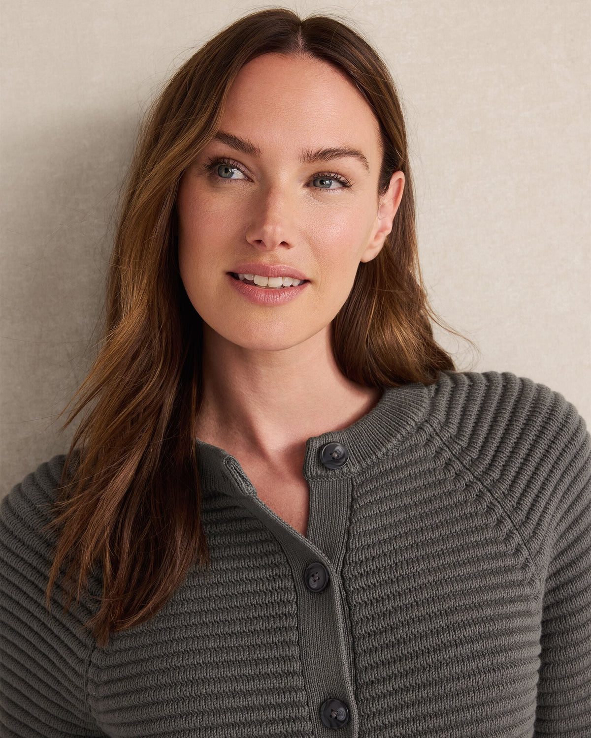 ORGANIC COTTON HORIZONTAL STITCH CARDIGAN | Talbots