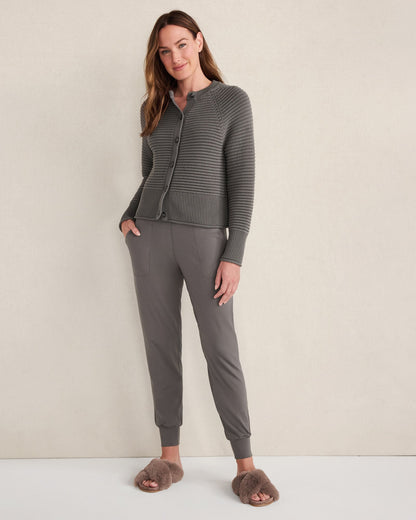 ORGANIC COTTON HORIZONTAL STITCH CARDIGAN | Talbots