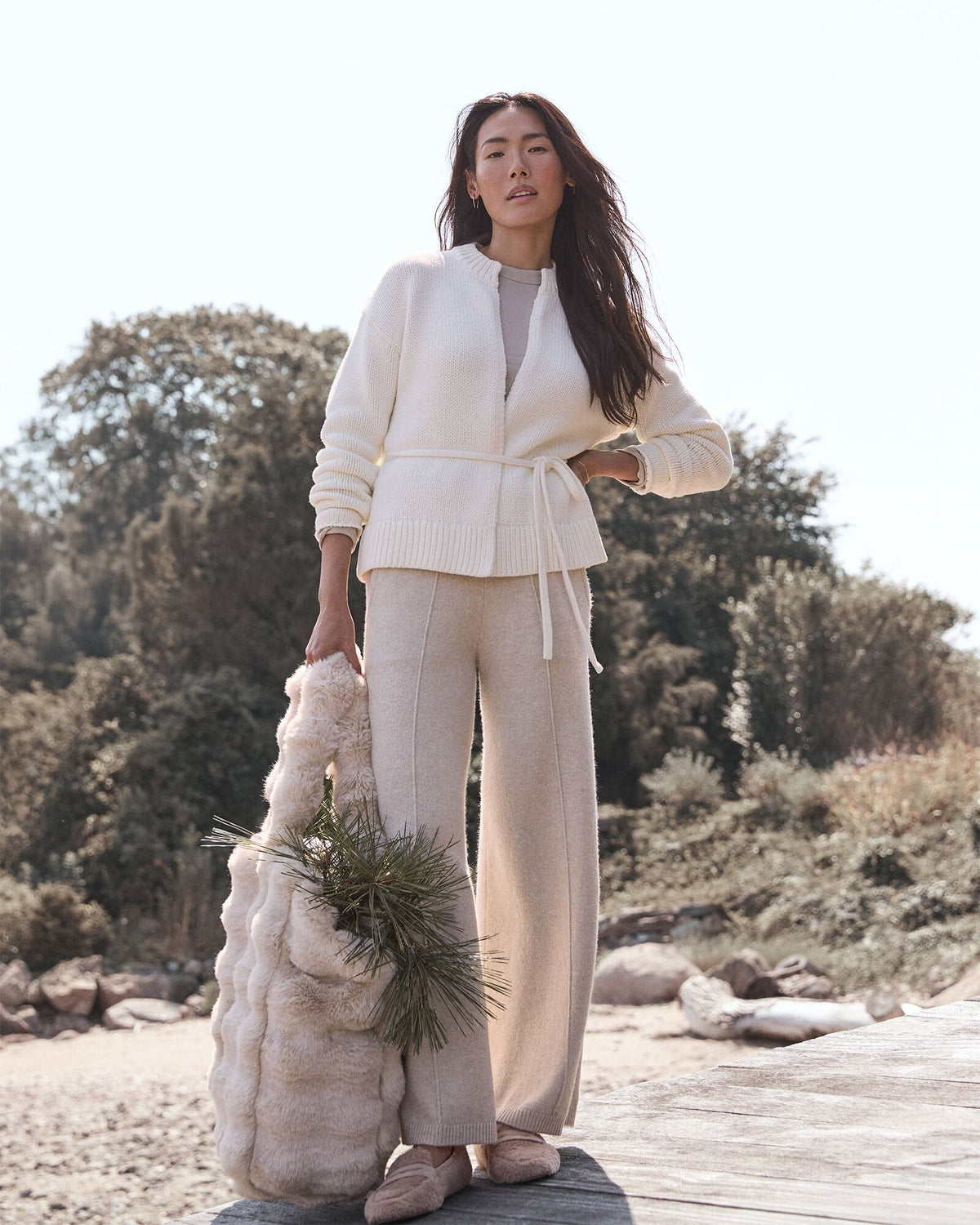 CHUNKY COTTON BLEND BELTED CARDIGAN | Talbots