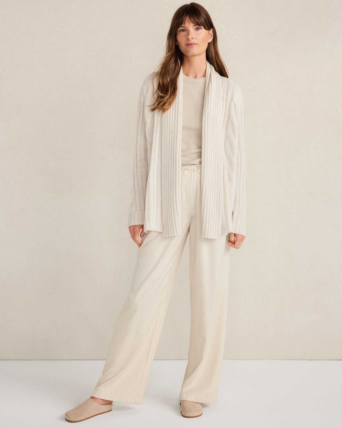 CASHMERE CABLE OPEN FRONT CARDIGAN | Talbots