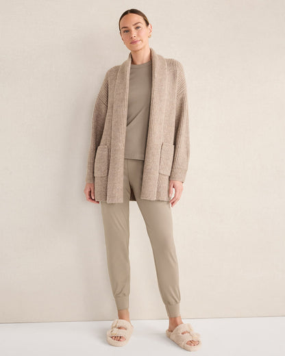 LOFTY KNIT SHAWL COLLAR CARDIGAN | Talbots