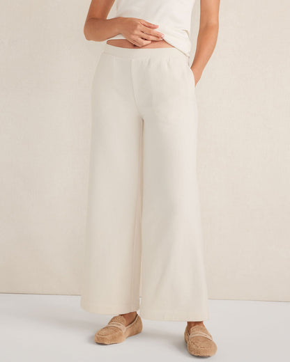 BRUSHED TERRY WIDE LEG PANTS | Talbots