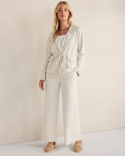 BRUSHED TERRY OPEN FRONT JACKET | Talbots